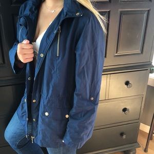 Style & Co Jackets & Coats - Blue with gold buttons trench water proof jacket Style & Co Jackets & Coats - Blue with gold buttons trench water proof jacket